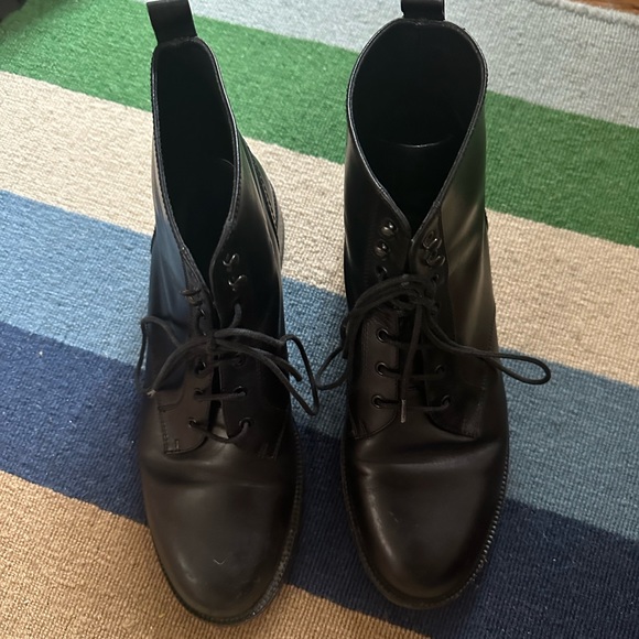 Saint Laurent black lace up booties. Size 40. Worn twice. Added rubber soles. - Picture 5 of 14